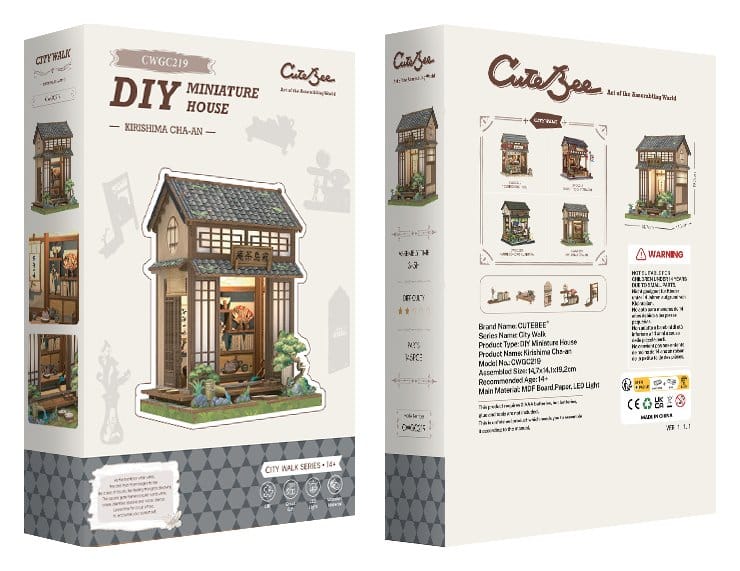 CuteBee Miniature House Model Kit Kirishima Cha-an 19 x 14 cm
