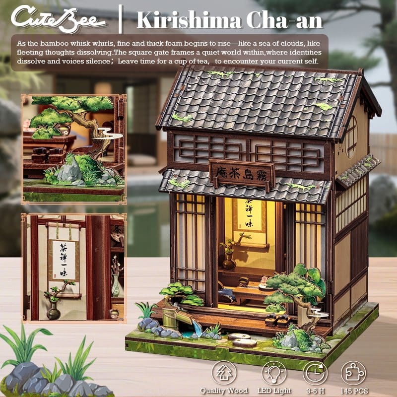 CuteBee Miniature House Model Kit Kirishima Cha-an 19 x 14 cm