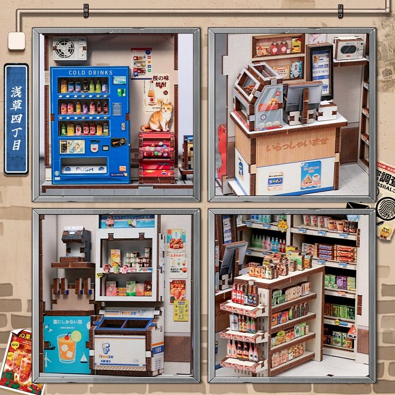 CuteBee Kit Modellino in Legno Mini Market Beika-cho 22 x 15 cm