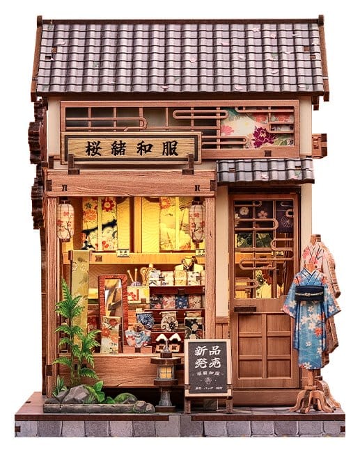 CuteBee Sakura O Kimono Shop – Kit Modellino Casa in Miniatura 3D in Legno 19x14 cm
