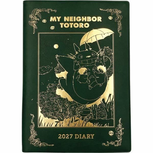 Diario 2027 Il mio vicino Totoro con trottola, dettagli in verde e oro - Ensky