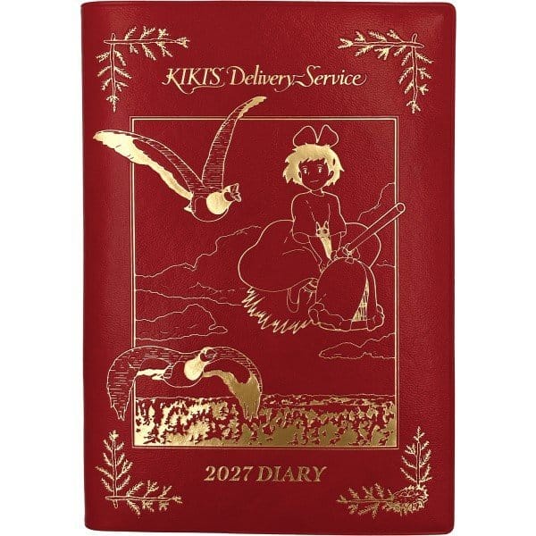 Agenda 2027 Kiki's Delivery Service con Kiki sulla scopa, dettagli in rosso e oro - Ensky
