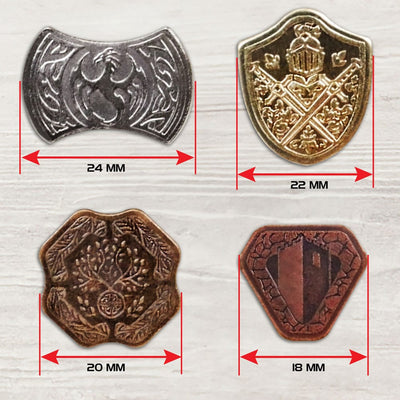 Enhance Tabletop Series Set di Segnalini Tesoro in Metallo e Gemme Acriliche