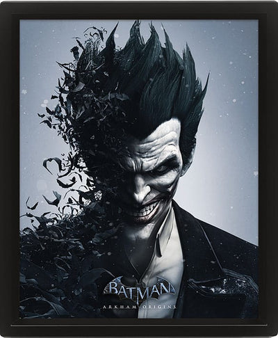 Poster Pack con Cornice Effetto 3D Batman Arkham Origins Batman vs. Joker 26 x 20 cm (3 Pezzi) - Pyramid International