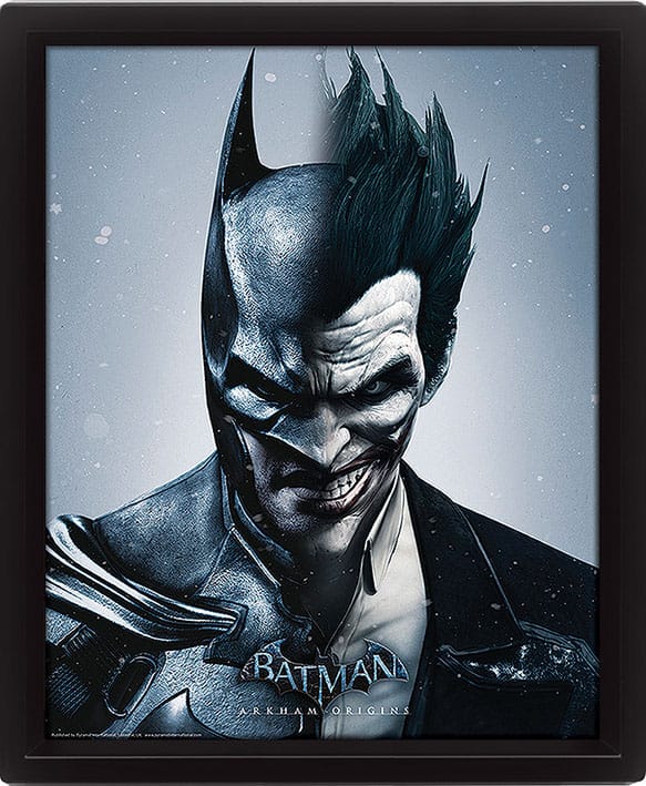 Poster Pack con Cornice Effetto 3D Batman Arkham Origins Batman vs. Joker 26 x 20 cm (3 Pezzi) - Pyramid International