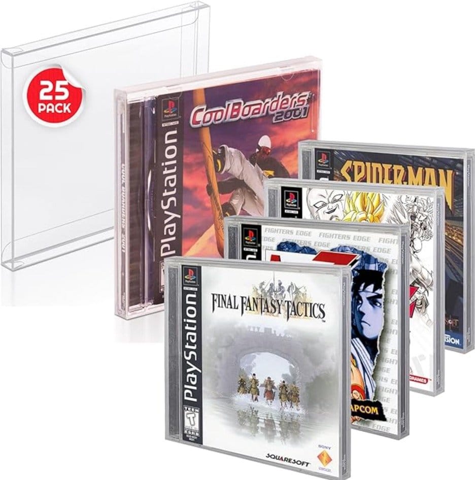 PET Protectors 25-Pack per PS1, CD singolo e Dreamcast (Jewel Case) – Evoretro