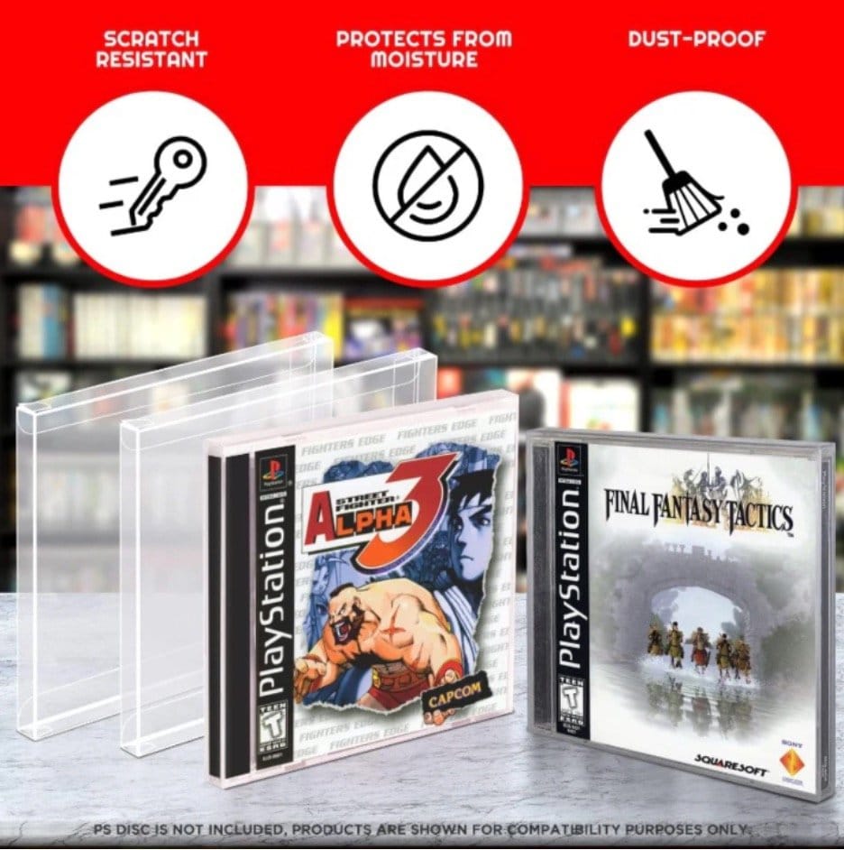 PET Protectors 25-Pack per PS1, CD singolo e Dreamcast (Jewel Case) – Evoretro