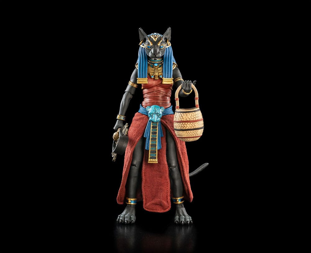 Figura Obscura Bastet Black & Red – Action Figure della dea egizia, Four Horsemen Toy Design