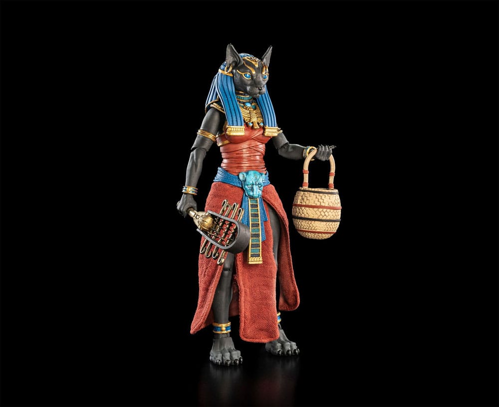 Figura Obscura Bastet Black & Red – Action Figure della dea egizia, Four Horsemen Toy Design