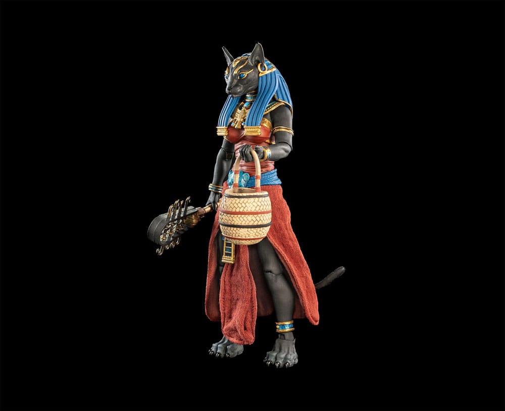 Figura Obscura Bastet Black & Red – Action Figure della dea egizia, Four Horsemen Toy Design