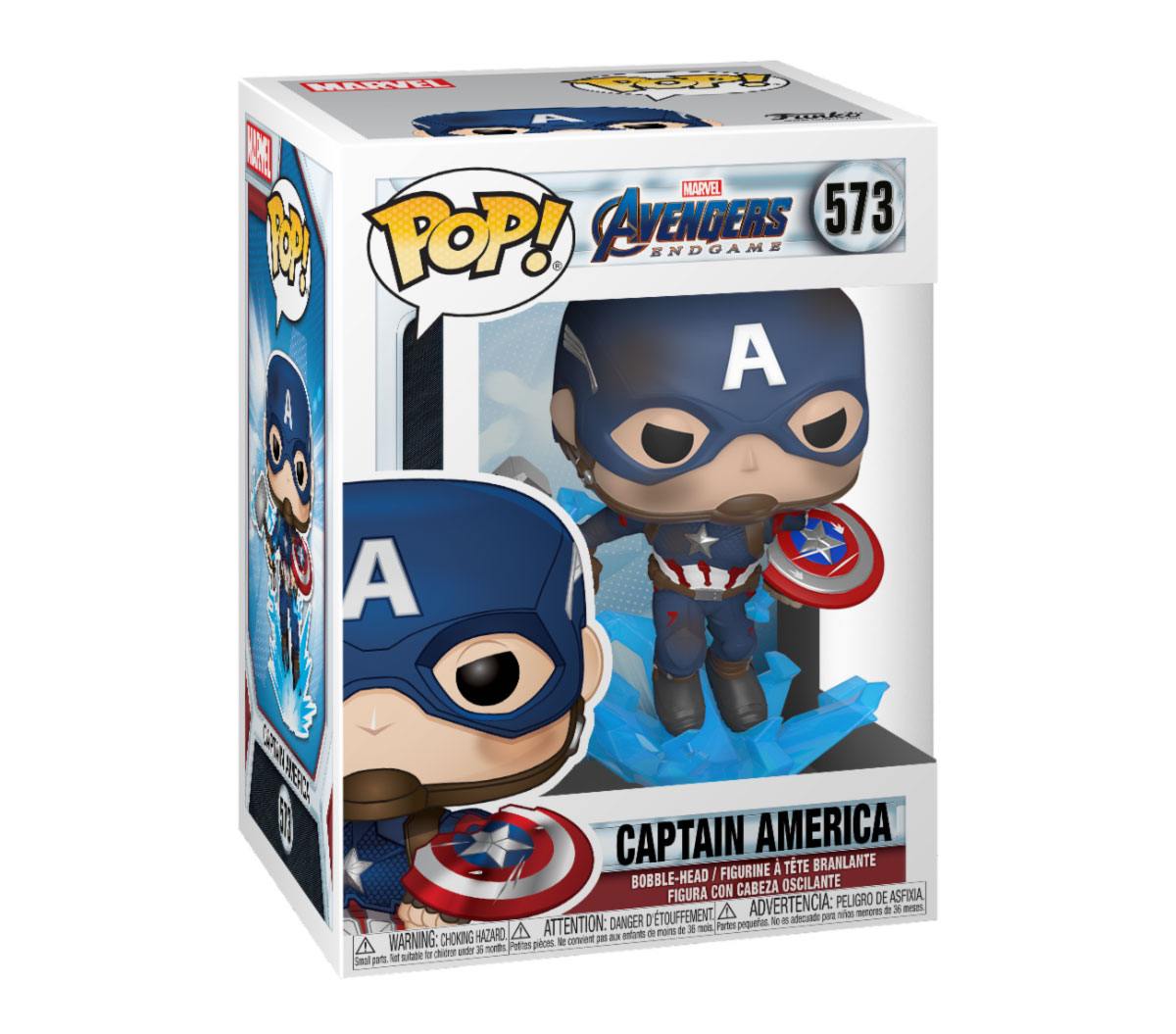 Avengers: Endgame POP! Movies Figure in vinile Captain America con scudo rotto e Mjölnir 9 cm Funko