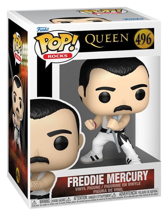 Queen POP! Rocks Freddie Mercury (canottiera bianca) 9 cm - Funko