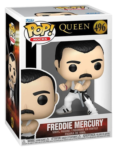 Queen POP! Rocks Freddie Mercury (canottiera bianca) 9 cm - Funko