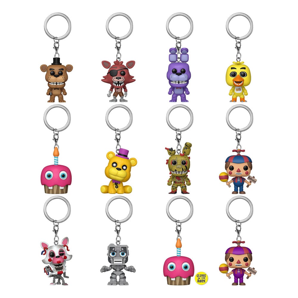 Portachiavi Funko POP! Five Nights at Freddy's Classic, display da 12 pezzi, 4 cm