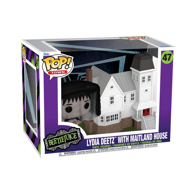 Beetlejuice POP! Town Lydia Deetz con Casa Maitland - Funko Figura in Vinile 9 cm