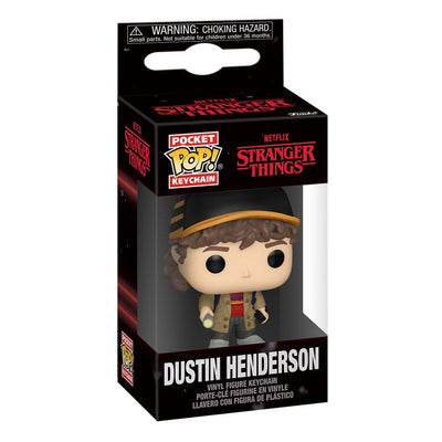 Portachiavi Stranger Things Dustin Henderson Funko POP! in vinile, 4 cm, esposizione da 12 pezzi