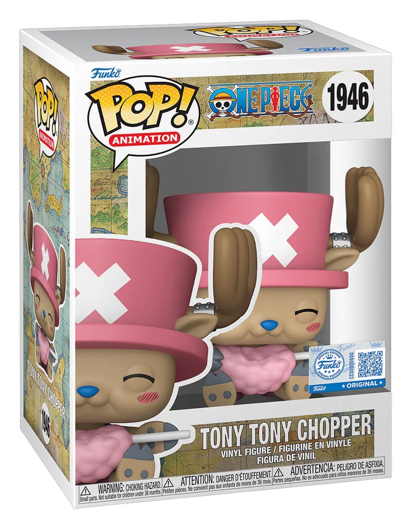 One Piece POP! Animation Figura in Vinile Tony Tony Chopper con Zucchero Filato - Funko Esclusiva 9 cm
