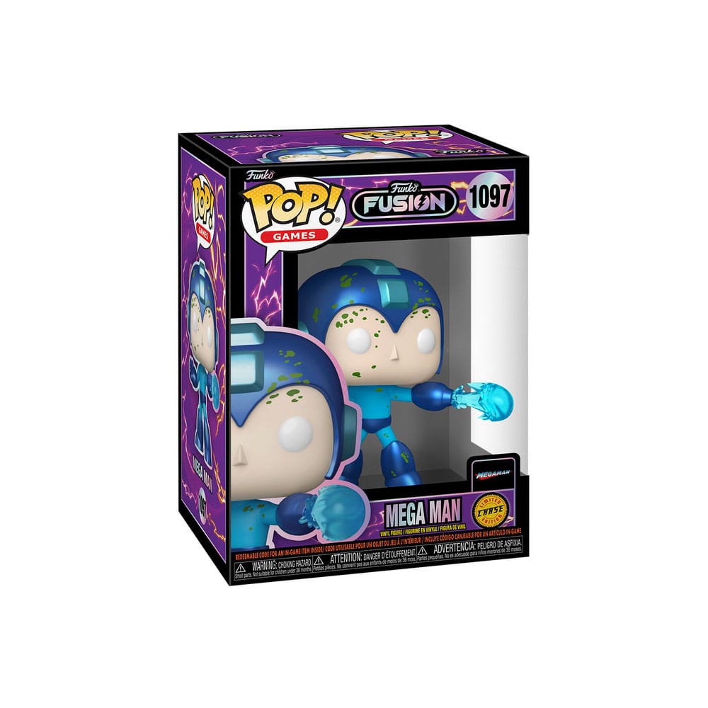 Funko Fusion POP! Games - Mega Man con Chase Variant, Figura in Vinile 9 cm, Confezione da 6