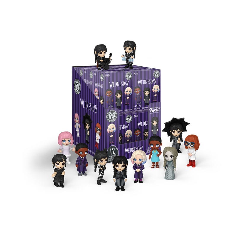 Espositore con 12 Mini Figure Wednesday 5 cm in Vinile - Funko