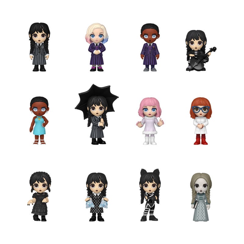 Espositore con 12 Mini Figure Wednesday 5 cm in Vinile - Funko