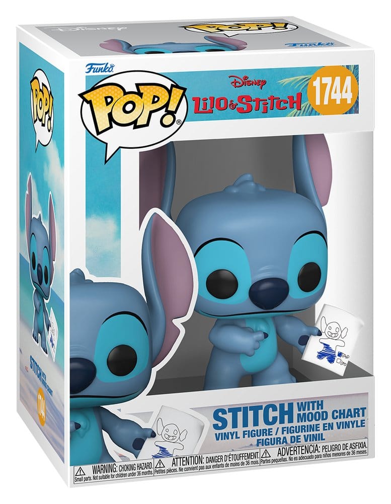 Lilo & Stitch POP! Stitch con Mood Chart con Chase - Funko, 9 cm, Assortimento da 6