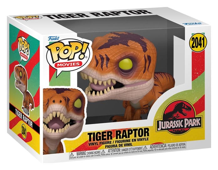 Jurassic Park POP! Movies Figura in Vinile Tiger Raptor 9 cm - Funko
