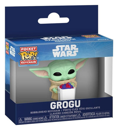 Star Wars: The Mandalorian and Grogu Pocket POP! Portachiavi in Vinile 4 cm Grogu con Popcorn – Espositore da 12 – Funko