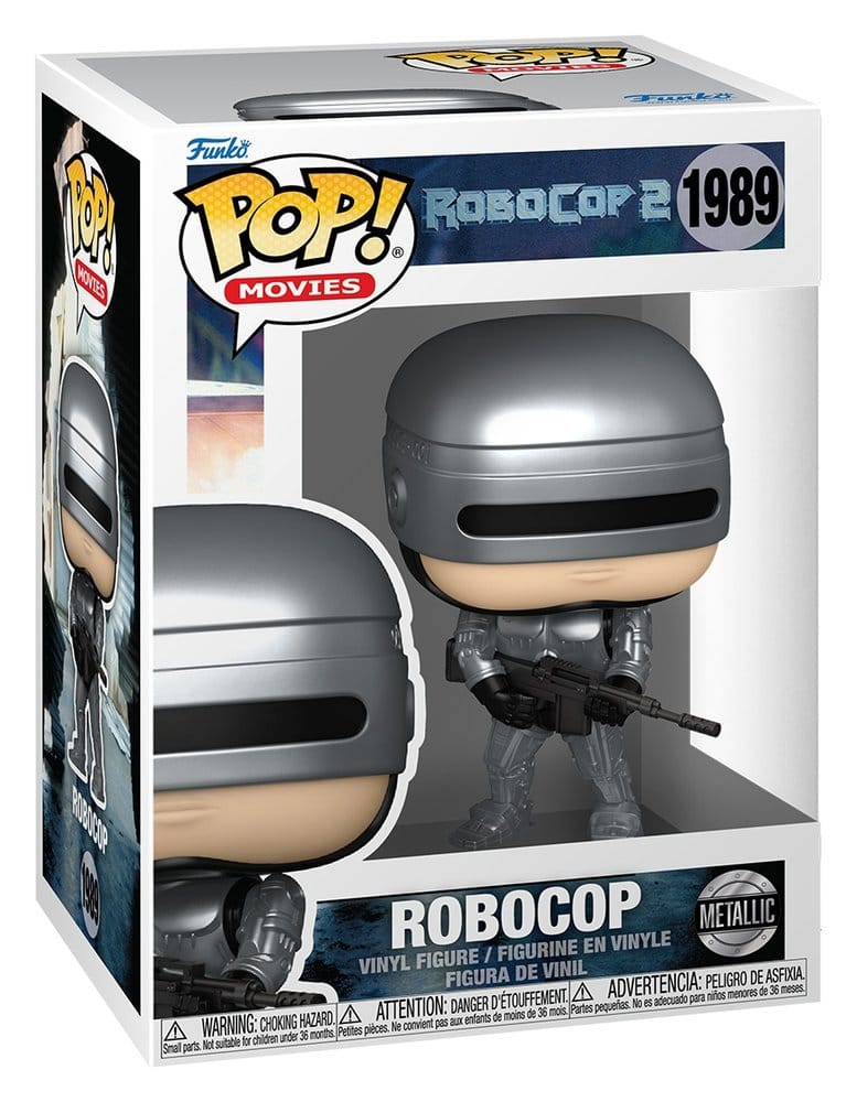 RoboCop POP! Movies Figura in Vinile Metallic con Chase - Funko, 9 cm, Confezione da 6