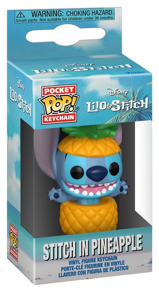 Lilo & Stitch POP! Portachiavi in Vinile Stitch con Ananas 4 cm - Espositore da 12 Pezzi Funko