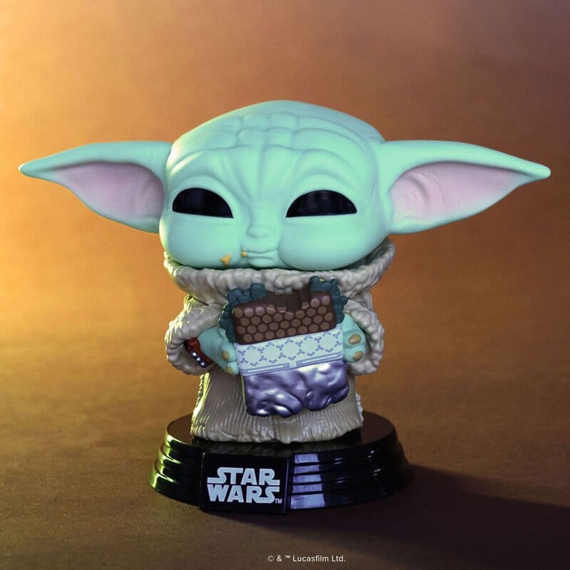Star Wars: The Mandalorian and Grogu - Grogu con panino, figura in vinile POP! 9 cm