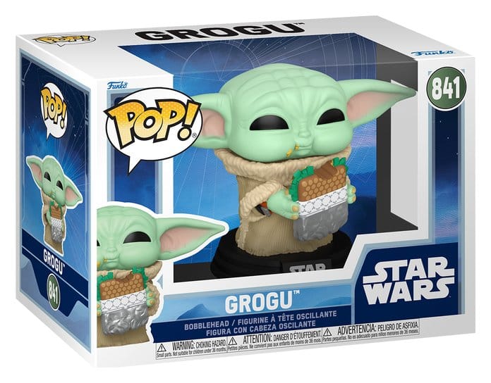 Star Wars: The Mandalorian and Grogu - Grogu con panino, figura in vinile POP! 9 cm