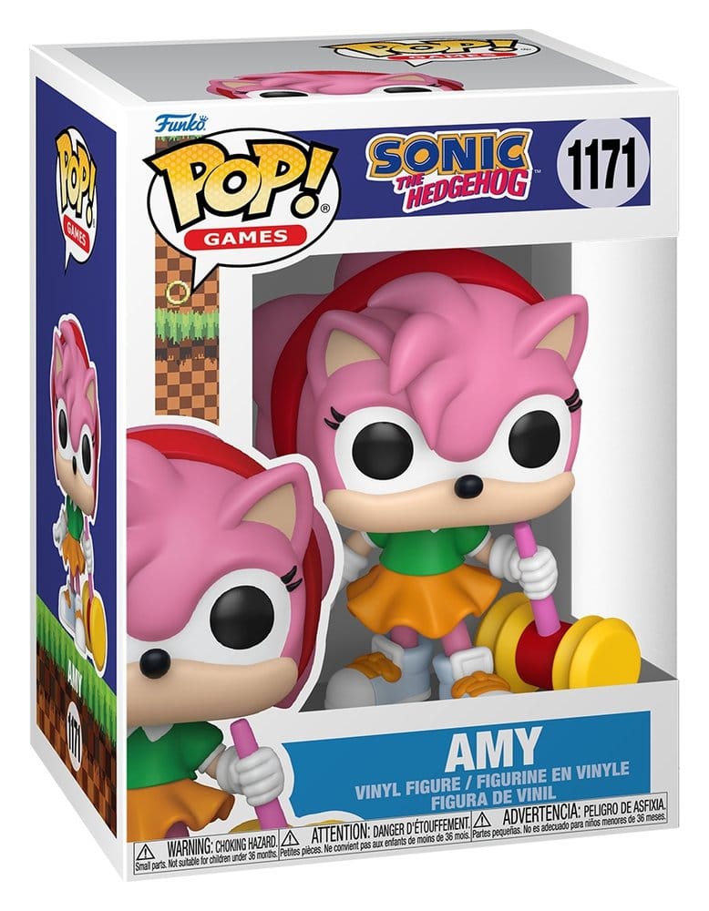 Sonic - Amy Rose con Piko Hammer, figura in vinile POP! Games con Chase - Funko, 9 cm