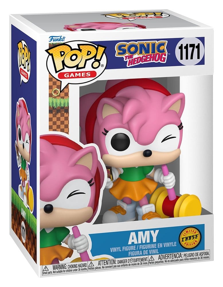 Sonic - Amy Rose con Piko Hammer, figura in vinile POP! Games con Chase - Funko, 9 cm