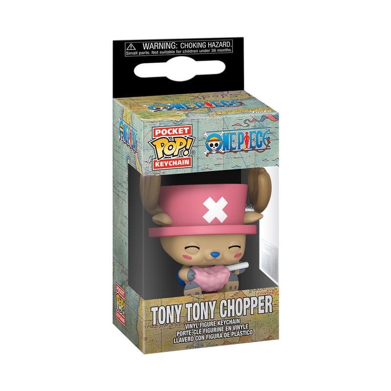 Portachiavi Funko POP! One Piece Chopper con Cotton Candy, display da 12 pezzi, 4 cm