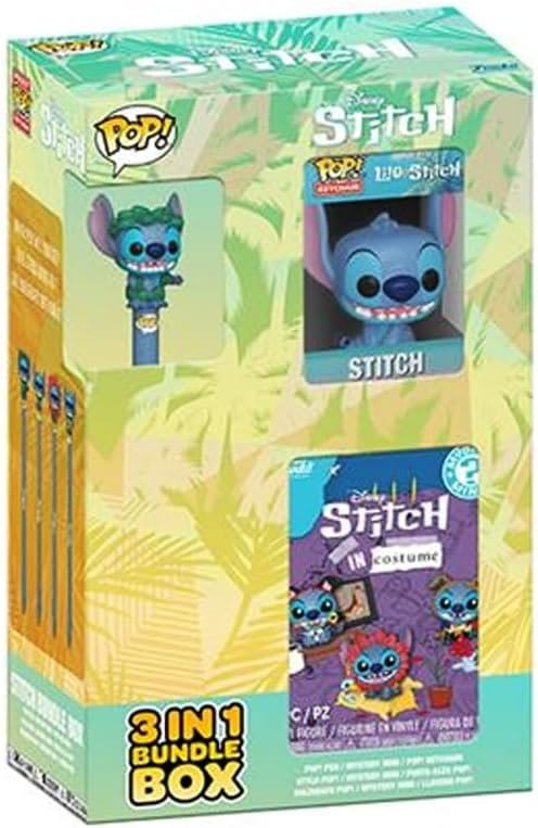 Lilo & Stitch Box Stitch 3-in-1 - Figura Misteriosa, Portachiavi e Penna - Funko POP! Collezionabile