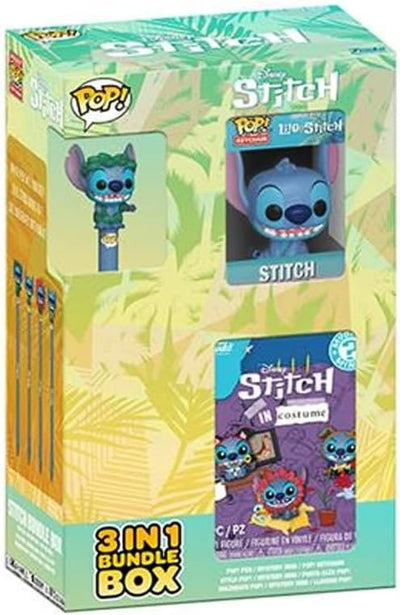 Lilo & Stitch Box Stitch 3-in-1 - Figura Misteriosa, Portachiavi e Penna - Funko POP! Collezionabile