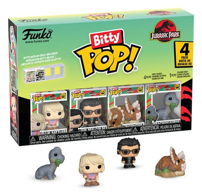 Jurassic Park Bitty POP! 4-Pack Triceratops - Mini-figure in vinile Funko, 2,3 cm