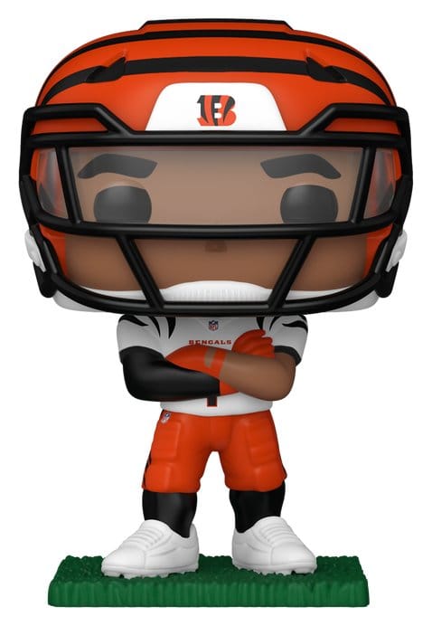 Funko POP! NFL: Ja'Marr Chase dei Cincinnati Bengals con visiera trasparente, figura in vinile 9 cm