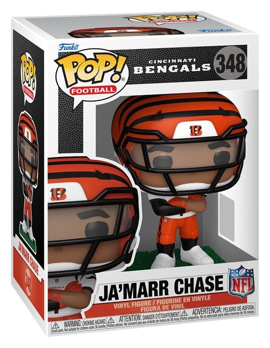 Funko POP! NFL: Ja'Marr Chase dei Cincinnati Bengals con visiera trasparente, figura in vinile 9 cm