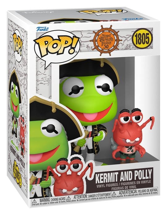 Funko POP! & Buddy I Muppet: L'Isola del Tesoro - Kermit e Polly in Vinile 9 cm