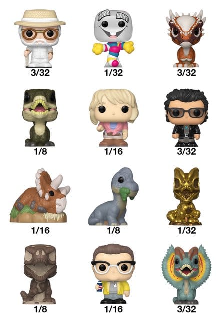 Jurassic Park Bitty POP! Figure in Vinile 2 cm Display da 32 Pezzi Funko