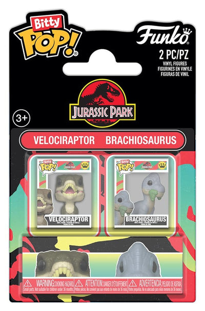 Jurassic Park Bitty POP! 2 Pack Velociraptor e Brachiosauro Funko Mini Figure 2 cm