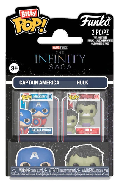 Marvel Bitty POP! Mini-Figures 2-Pack Cap & Hulk – Funko, 2 cm