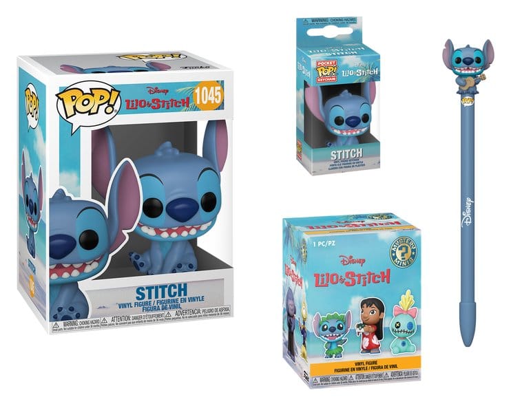 Lilo & Stitch POP! Bundle 4 Pezzi con Stitch, Portachiavi, Mystery Mini e Penna con Ukulele - Funko