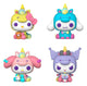 Funko POP! Sanrio Hello Kitty, Cinnamoroll, My Melody e Kuromi in outfit unicorno, confezione da 4 figure, 9 cm