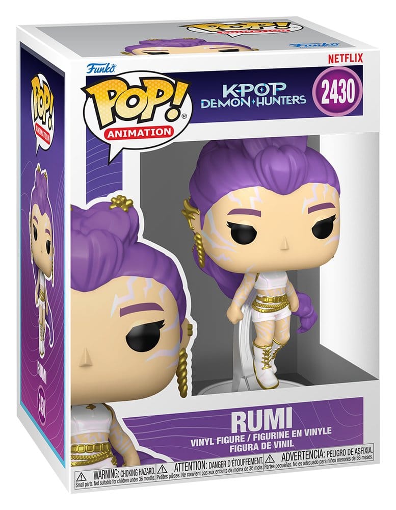 Funko POP! Animation KPop Demon Hunters Rumi con Chase (Glow) - Figura in Vinile 9 cm - Confezione da 6
