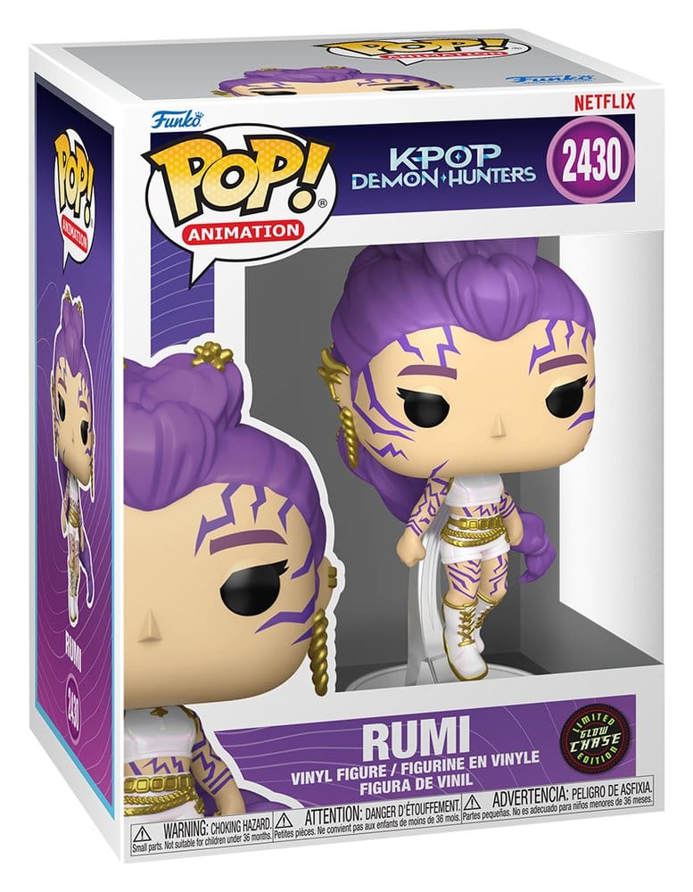 Funko POP! Animation KPop Demon Hunters Rumi con Chase (Glow) - Figura in Vinile 9 cm - Confezione da 6