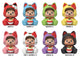 Monchhichi Rokimoto Cup of Fun Lucky Cat Series Mini-figure a sorpresa 10 cm Display da 6 pezzi Funmaker