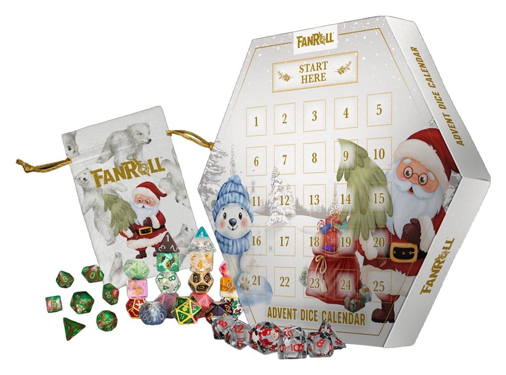 Calendario dell'Avvento FanRoll Holiday Dice 2026 con 25 giorni di dadi