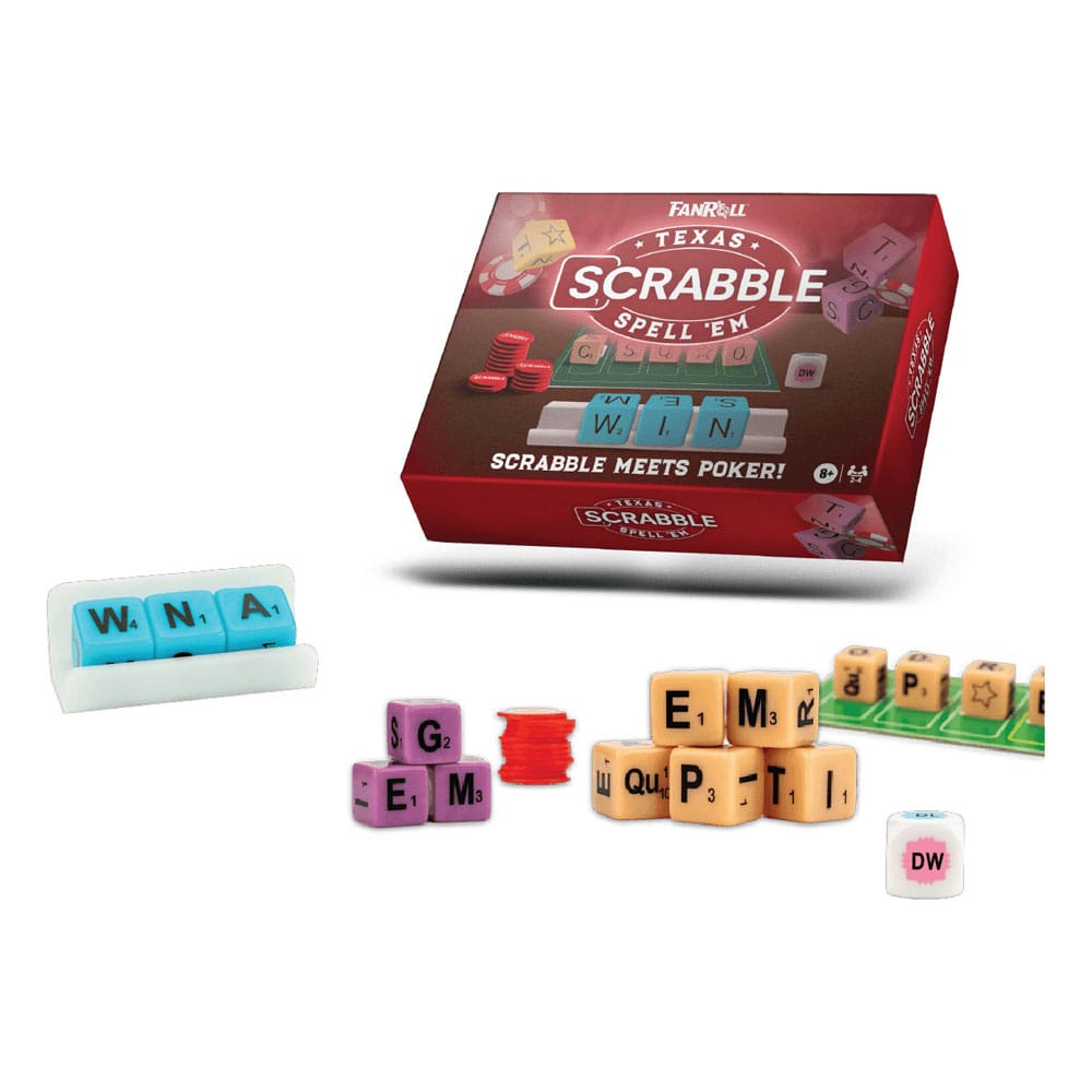 FanRoll Scrabble Texas Spell 'Em - Gioco da Tavolo con Dadi per Hasbro